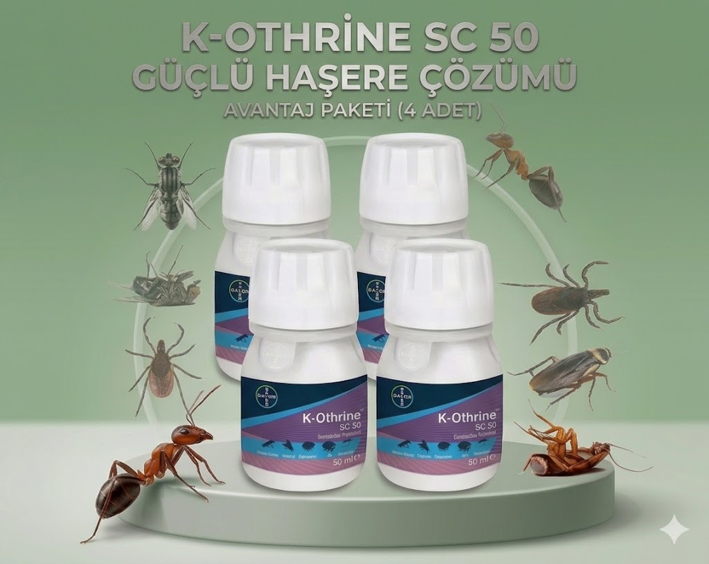 K-Othrine SC 50 Sıvı Haşere İlaçı 50 ml - 4'lü Avantaj Paketi Güçlü Etkili Çözüm  