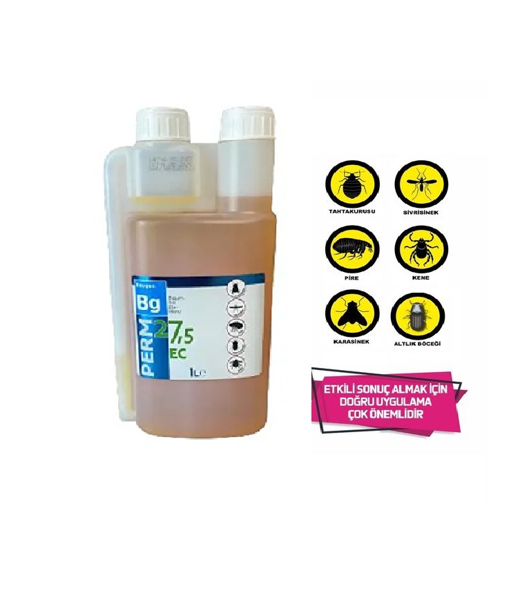  Bg Perm 27,5 Ec Haşere İlacı 1 LT Karasinek, Sivrisinek , Pire, Tahtakurusu, Kene İçin Yeni Üretim