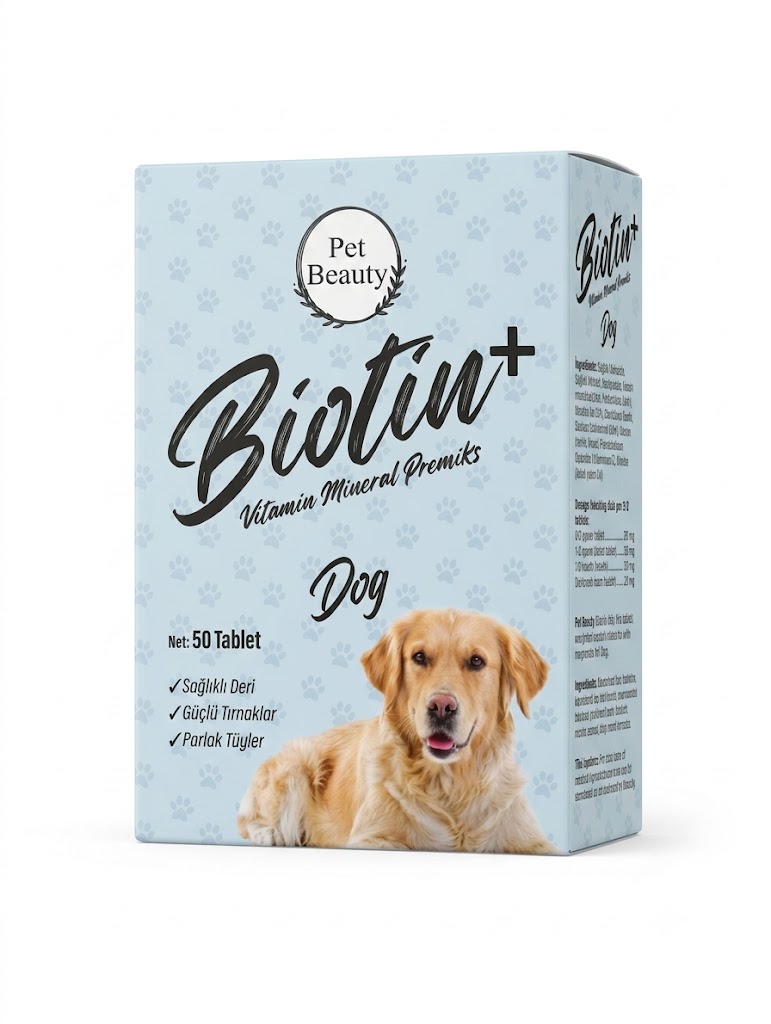 Köpekler İçin Tüy, Deri ve Tırnak Destekleyici Biotin  50 Tablet