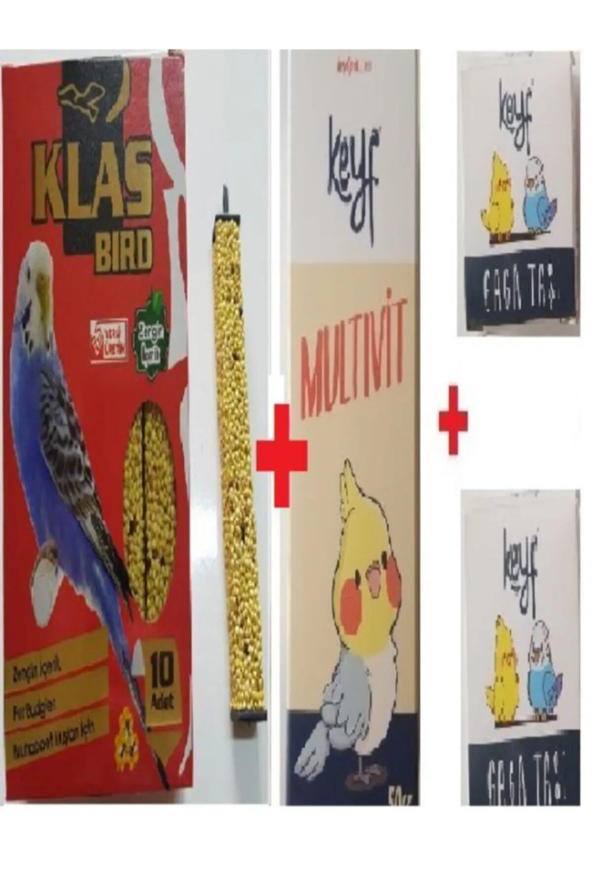 Bird Muhabbet Kuşu Ballı Kraker 10 Lu + Muhabbet Kuşu Vitamin 50 Cc + 2 Adet Gaga Taşı