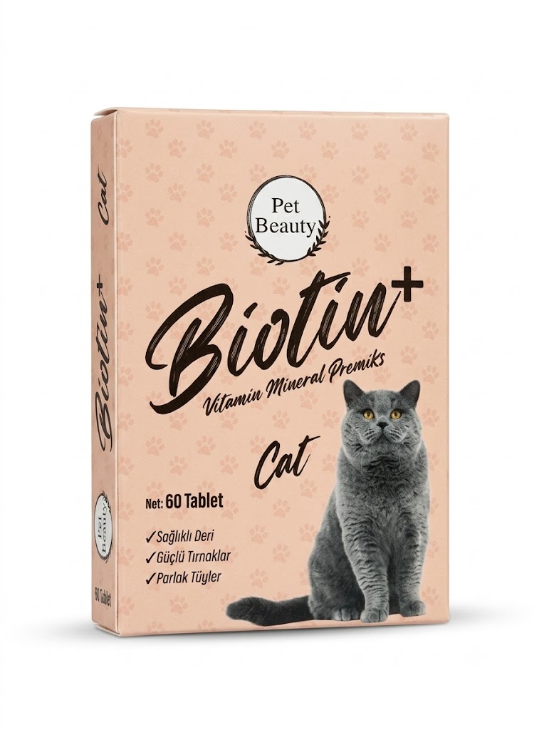 Biotin+ Cat - Kediler İçin Tüy, Deri ve Tırnak Destekleyici Vitamin & Mineral  60 Tablet