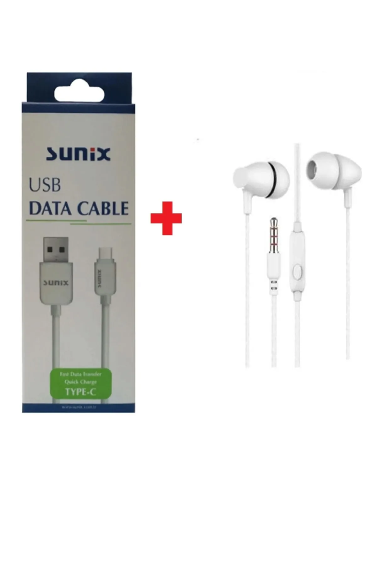 Sunix Fast Data Cable Usb Type C Sc-62 + Sunix Sx-08 Kablolu Kulaklık