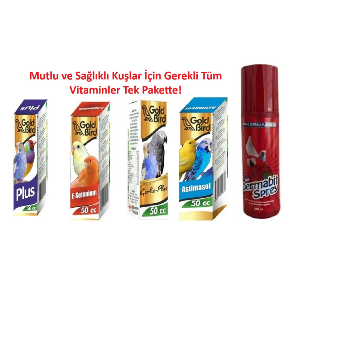 Kafes Kuşları İçin Vitamin Seti Ve Drmo Bit Spreyi 200 Ml