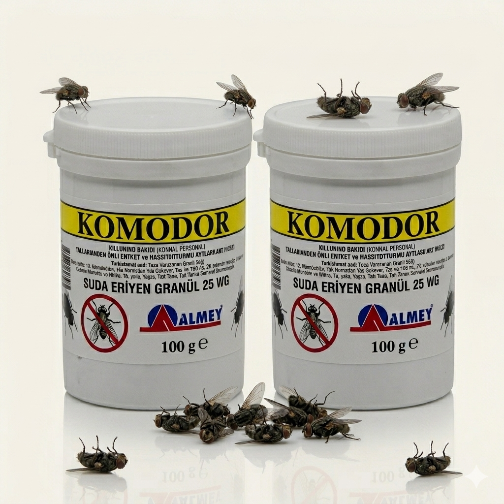 Komodor Suda Eriyen Granül 25 Wg Sinek Yemi 100 gr X 2 Adet