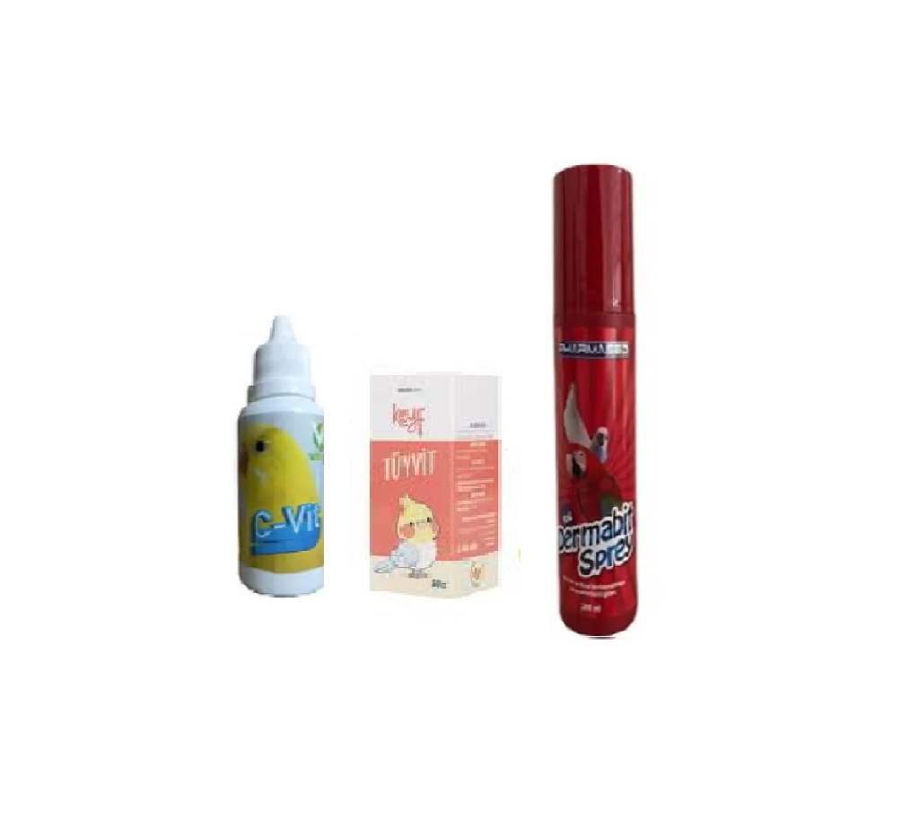 MUHABBET KUŞU VİTAMİN SETİ (DERMABİT SPREY 200 ml + TÜYVİT VİTAMİN B + C-VİT )