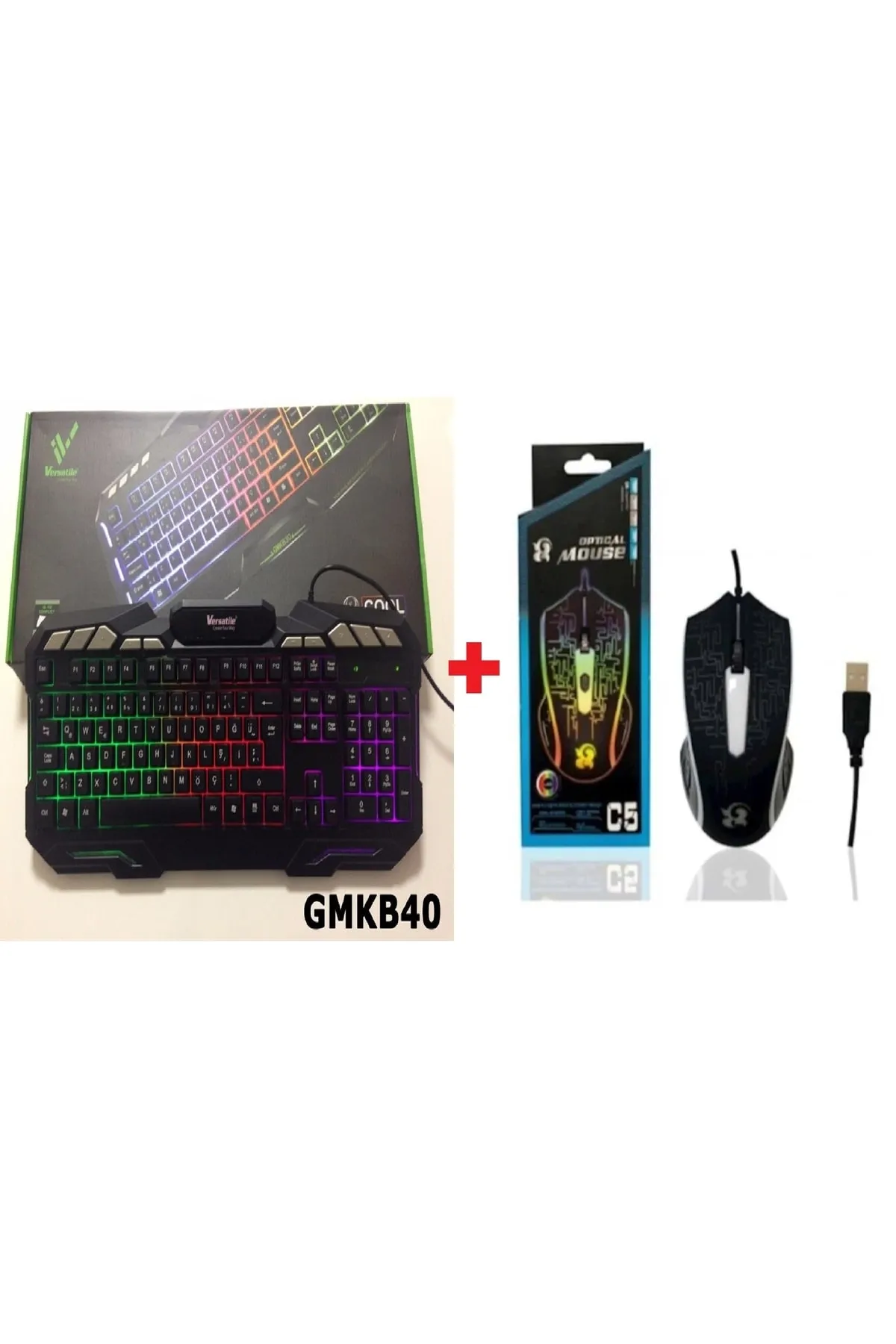 Gmkb40 Oyun Klavyesi + Platoon Pl-1618 Rgb Işıklı Gaming Usb Mouse