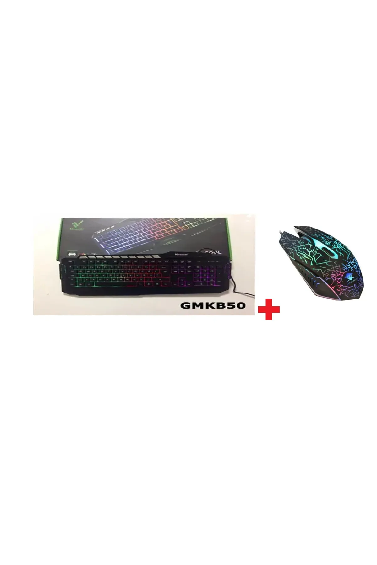 Versatile GMKB-50 Led Işıklı Mekanik Hisli Oyuncu Klavyesi +HadronHD5671 2400DPI Renkli Oyuncu Mouse