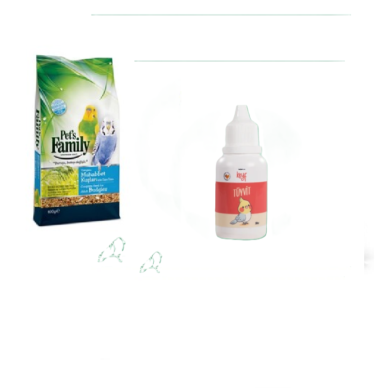 Muhabbet kusu yemi 400 gr+ Tüy vit 50 cc x 1 ADET