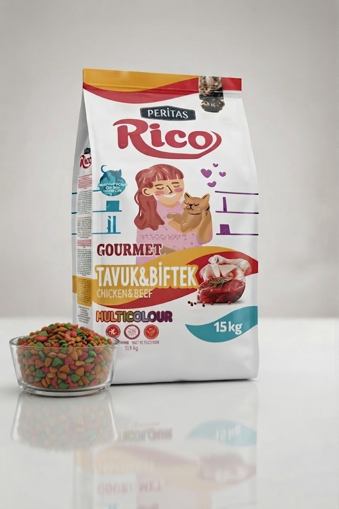 Peritas Rico Gourmet Tavuk & Biftek Yetişkin Kedi Maması 15 kg