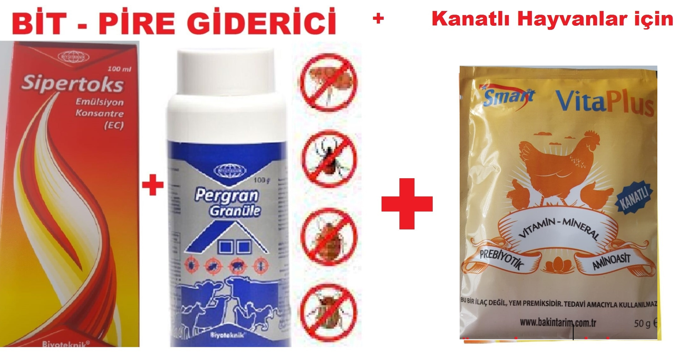 TAVUK BİTİ VE PİRESİ ZARARLILARINA KARŞI SET(PERGAN 100 ML +SİPERTOKS 100 GR) VE SMART VİTAPLUS50 GR