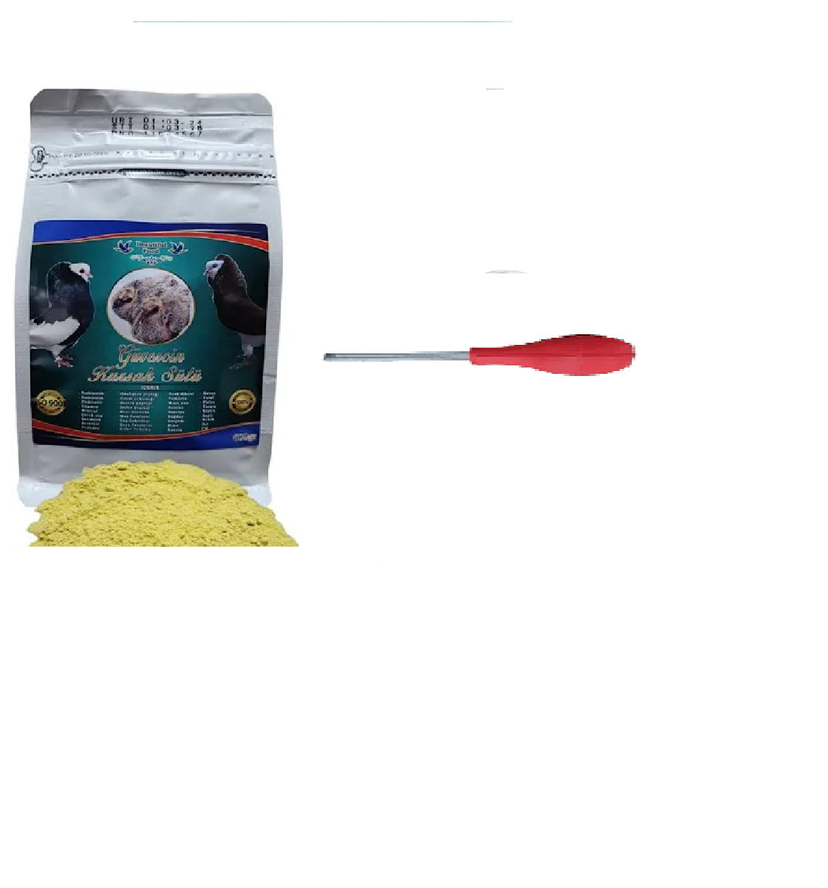 Yavru Güvercin Elle Besleme Maması 600 gr Ve Besleme Pompası Kısa