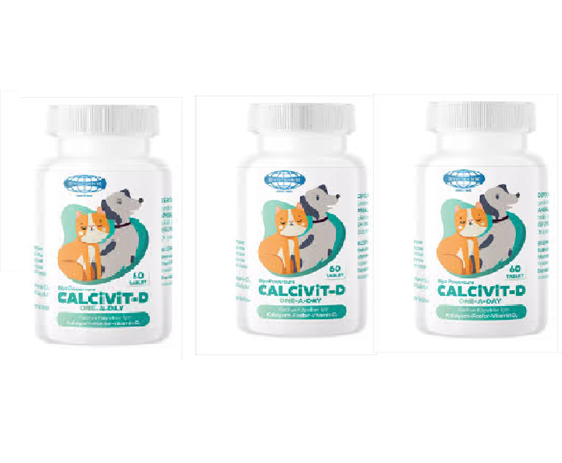 Calvit-D 60 tablet X 3 adet ( Kedi ve Köpekler İçin Kalsuyum Vitamin)