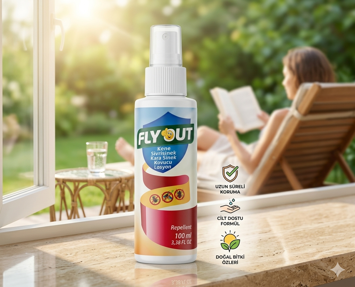 Fly Out Repellent 100 ml Kene, Sivrisinek ve Karasinek Kovucu Losyon - Uzun Süreli Koruma