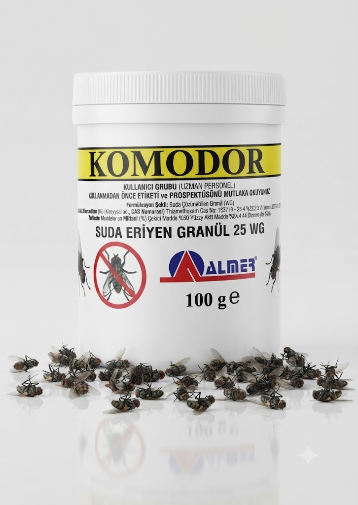 Komodor Suda Eriyen Granül 25 WG 100 gr  Sinek İlacı 100 g