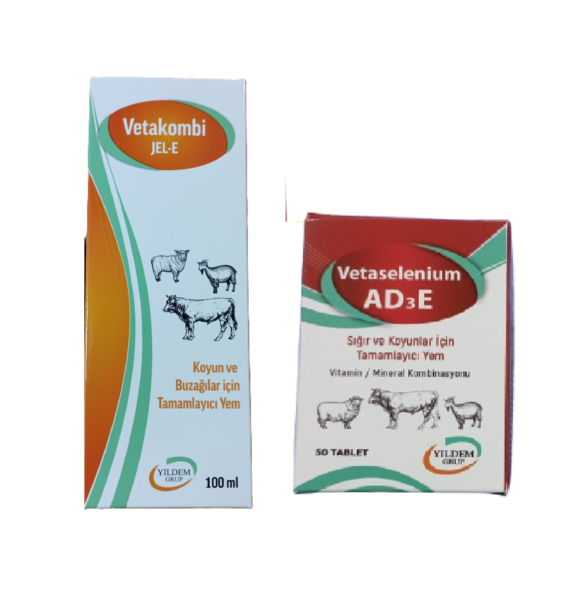 Koyun Ve Buzağılar İçin Vetakombi E Jel 100 ML Ve Vetaselenium AD3E 50 Tablet