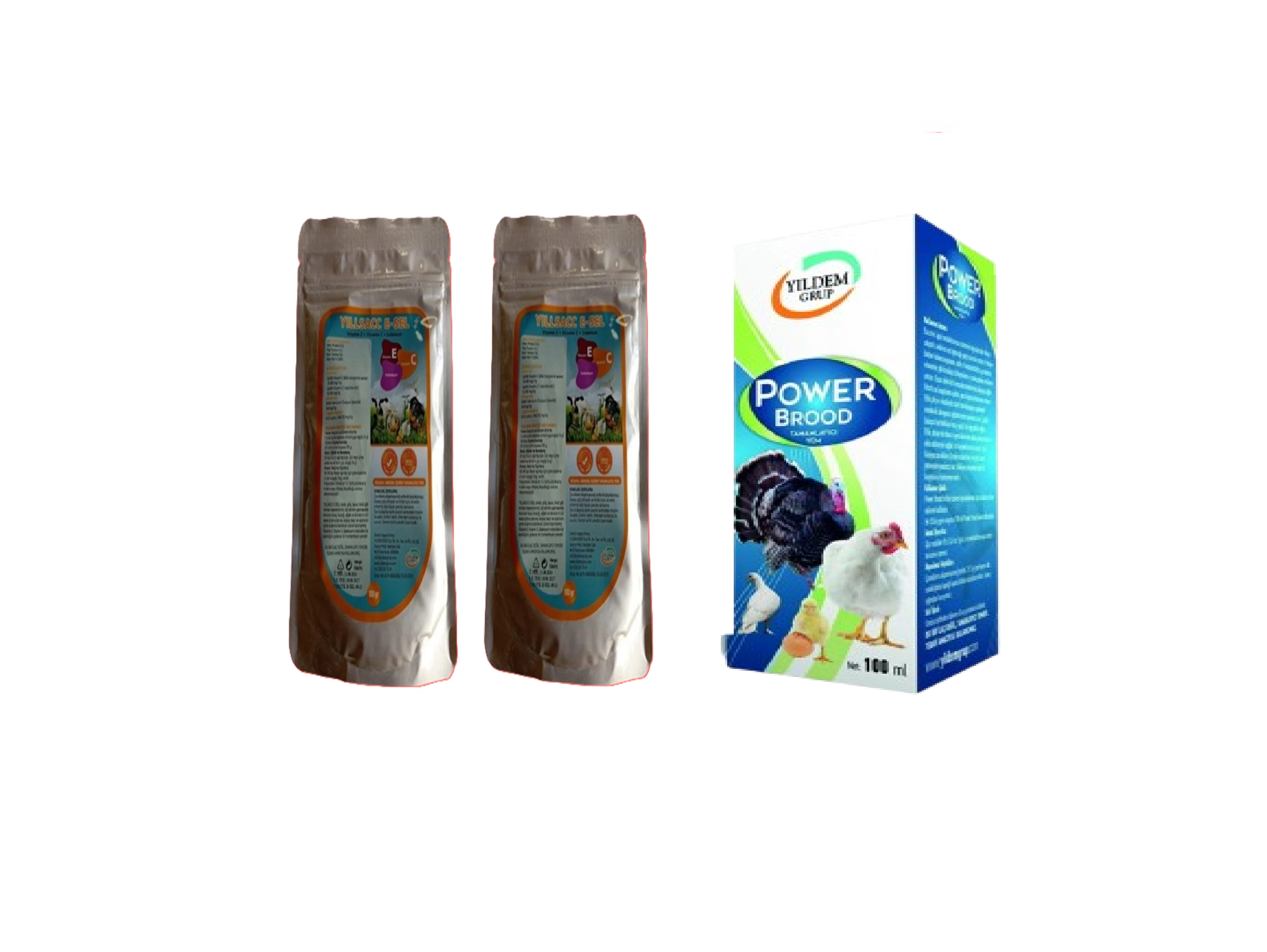 YILSAC E-SEL + C + 100 gr X 2 Adet +Power Brood  100 ml (Kuş ve Kanatlılar İçin Vitamin Takviyesi )