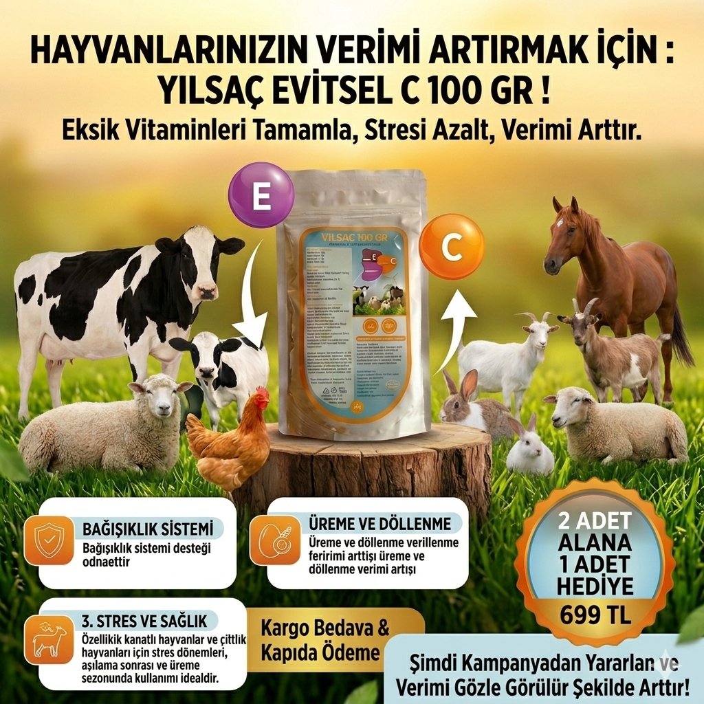 YILSAC EVİTSEL C 100 GR X2 ADET ALANA + (1 ADET HEDİYE )